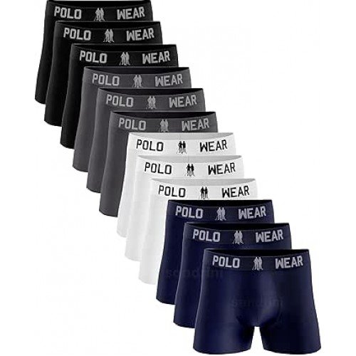 Kit 12 Cuecas Boxer Polo Wear