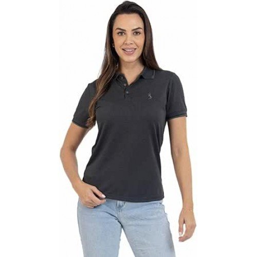 Camisa Polo Feminina em Viscose Manga Curta Conforto Casual