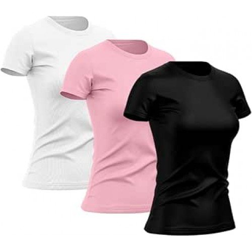Kit 3 Camisetas Feminina Dry Básica Lisa Proteção Solar UV Térmica Camisa Blusa