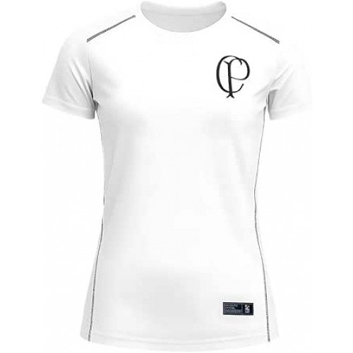 Camisa Corinthians Feminina Raglan Dry Branca Licienciado