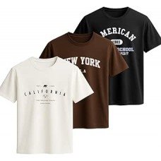Kit 3 Camisetas Casual Masculina Presente Feita de 100% Algodão Premium Fio 30.1 Kit 3 Camisetas Casual Masculina Presente Feita de 100% Algodão Premium Fio 30.1