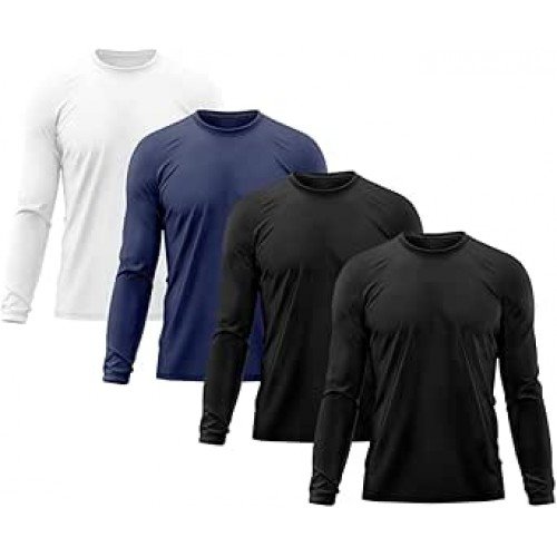Kit 4 Camisetas Masculina Manga Longa Térmica Proteção Solar UV Dry Fit Segunda Pele X