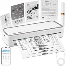 Impressora Portatil A4, 110-220V Impressora Termica A4, Impressora Térmica Portátil com 20 Folhas Papel, Impressoras Pequena Que Imprime com Clareza, 300DPI Impressora Portatil A4, 110-220V Impressora Termica A4, Impressora Térmica Portátil com 20 Folhas Papel, Impressoras Pequena Que Imprime com Clareza, 300DPI
