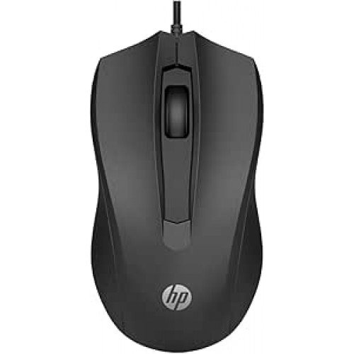 Mouse HP USB 100 Preto - Sensor Óptico Ambidestro Resoluções até 1600 DPI Compatível com PC/Mac - 6VY96AA