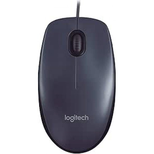 Mouse com fio USB Logitech M90 com Design Ambidestro e Facilidade Plug and Play