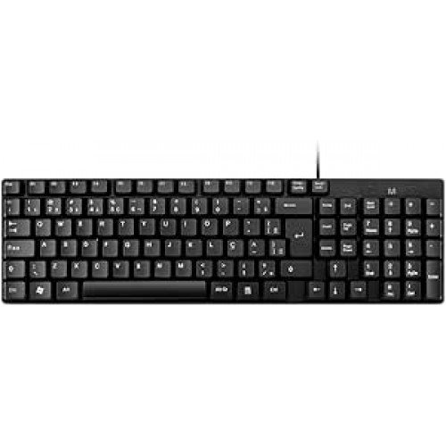 Teclado Com Fio Compacto Conexão USB Cabo de 120cm Resistente Água Preto Multi (Multilaser) - TC193