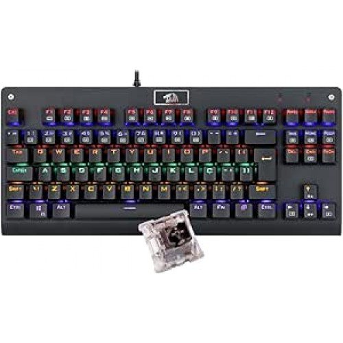 Teclado Mecânico Redragon Dark Avenger Preto Iluminação Rainbow Switch Marrom K568R