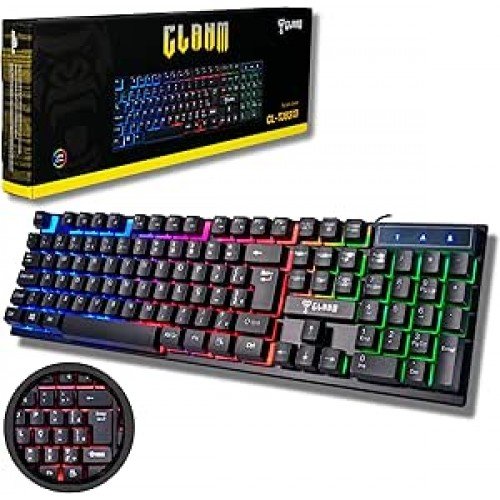 Teclado Gamer RGB LED Rainbow MTS • Membrana • Anti-Ghosting • ABNT-2 • USB-A • Multimídia FN 12 Teclas • Ideal para Jogos e Digitação • Setup Gamer • Elegante • Premium