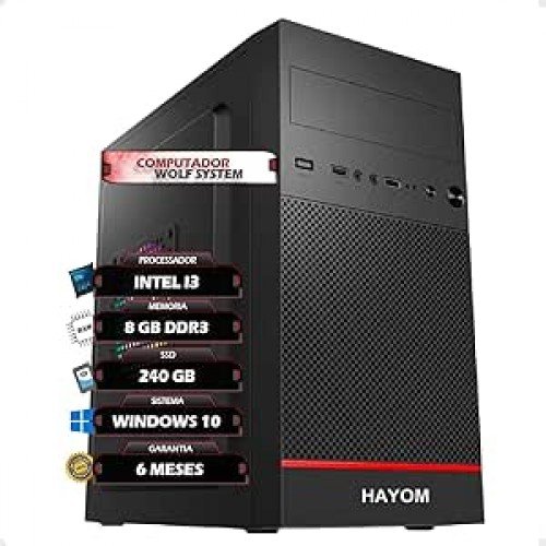 Computador PC Home Office Intel Core I3 8GB SSD 240GB Gabinete Atx