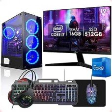 PC Gamer Completo Intel Core i7 16GB SSD 512GB Monitor 19 PC Gamer Completo Intel Core i7 16GB SSD 512GB Monitor 19