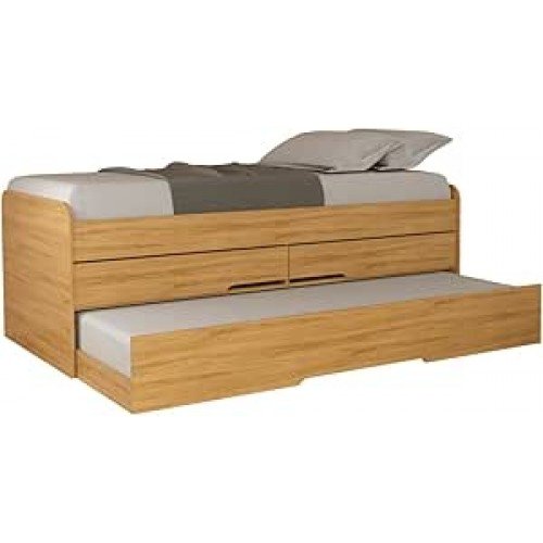 Cama Bibox de Solteiro com Auxiliar e 2 Gavetas Juliette - Robel Moveis (Camaru) Cama Bibox de Solteiro com Auxiliar e 2 Gavetas Juliette - Robel Moveis (Camaru)
