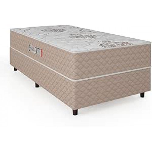 Cama Box Solteiro Conjugada Ortopédico Alpha Espuma 88x188x52cm Bege/Branco Hellen Cama Box Solteiro Conjugada Ortopédico Alpha Espuma 88x188x52cm Bege/Branco Hellen