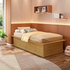 Cama Box Juvenil Solteiro com 2 Gavetas Deva Yescasa Freijó Cama Box Juvenil Solteiro com 2 Gavetas Deva Yescasa Freijó