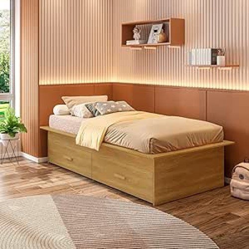 Cama Box Juvenil Solteiro com 2 Gavetas Deva Yescasa Freijó Cama Box Juvenil Solteiro com 2 Gavetas Deva Yescasa Freijó