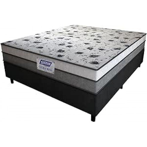 Cama Box Casal Colchão Espuma D33 Fort 138x188x59cm Cinza/Branco Gazin - Suporta até 150kg por Pessoa Cama Box Casal Colchão Espuma D33 Fort 138x188x59cm Cinza/Branco Gazin - Suporta até 150kg por Pessoa