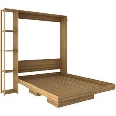 Cama De Casal Articulável Multifuncional Vertical com Nichos Cor: Amêndoa Cama De Casal Articulável Multifuncional Vertical com Nichos Cor: Amêndoa