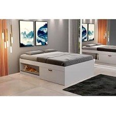 Cama Casal com 2 Sapateiras e 2 Nichos Laura Yescasa Branco Cama Casal com 2 Sapateiras e 2 Nichos Laura Yescasa Branco