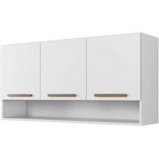 Armário Aéreo Suspenso Multiuso de Parede 3 Portas Plus (Branco) Armário Aéreo Suspenso Multiuso de Parede 3 Portas Plus (Branco)