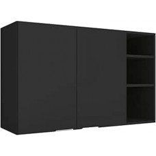 Armário Suspenso de Parede Embutido Aéreo Cozinha Multiuso Nicho Prateleira Organziador Lavanderia 2 Portas - Ópera - Preto Armário Suspenso de Parede Embutido Aéreo Cozinha Multiuso Nicho Prateleira Organziador Lavanderia 2 Portas - Ópera - Preto