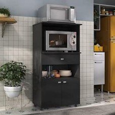Balcão Multimóveis Multiuso Forno e Microondas Ref. 4060g 2 Portas e 1 Gaveta - Preto Balcão Multimóveis Multiuso Forno e Microondas Ref. 4060g 2 Portas e 1 Gaveta - Preto