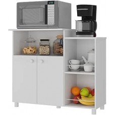 Balcão Fruteira Multimóveis para Forno e Micro-ondas, 2 Portas, Nicho para Galão de Água, Cozinha/Lavanderia - Branco Premium Balcão Fruteira Multimóveis para Forno e Micro-ondas, 2 Portas, Nicho para Galão de Água, Cozinha/Lavanderia - Branco Premium