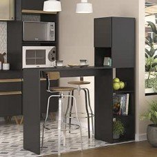 Armário de Cozinha com 1 Porta e Mesa/bancada Mp6004 Multimóveis Preto Armário de Cozinha com 1 Porta e Mesa/bancada Mp6004 Multimóveis Preto
