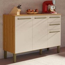 Balcão de Cozinha Com Tampo 3 Portas 2 Gavetas Carmenere 100% Mdf Balcão de Cozinha Com Tampo 3 Portas 2 Gavetas Carmenere 100% Mdf