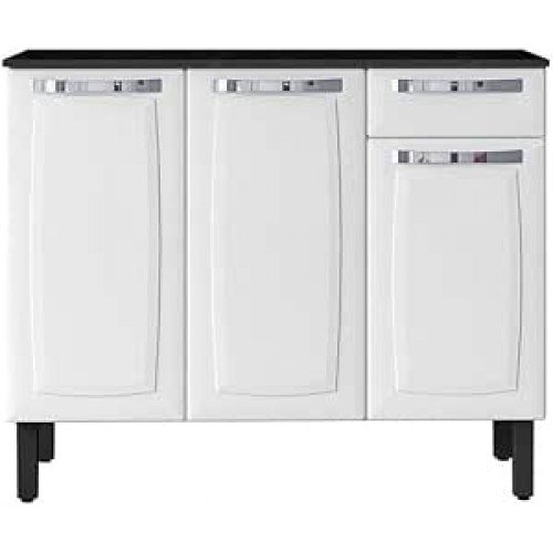 Balcão de Cozinha Itatiaia Aço 3 Portas 1 Gaveta Com Tampo Rose Branco Neve Balcão de Cozinha Itatiaia Aço 3 Portas 1 Gaveta Com Tampo Rose Branco Neve