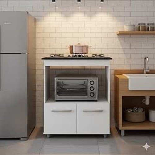 Balcão Cooktop Elisa 5 Bocas Branco Balcão Cooktop Elisa 5 Bocas Branco