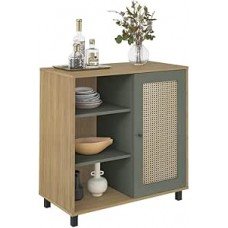 Buffet com porta de abrir e prateleiras CHARLOTTE cor Carvalho c/Menta - Artely Buffet com porta de abrir e prateleiras CHARLOTTE cor Carvalho c/Menta - Artely