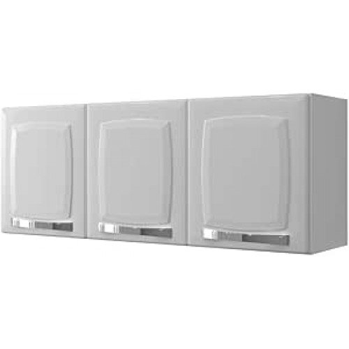 Armário de Cozinha Aéreo Itatiaia Aço 3 Portas Rose Branco Neve Grande Armário de Cozinha Aéreo Itatiaia Aço 3 Portas Rose Branco Neve Grande