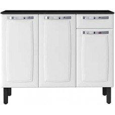 Balcão de Cozinha Itatiaia Aço 3 Portas 1 Gaveta Com Tampo Rose Branco Neve Balcão de Cozinha Itatiaia Aço 3 Portas 1 Gaveta Com Tampo Rose Branco Neve